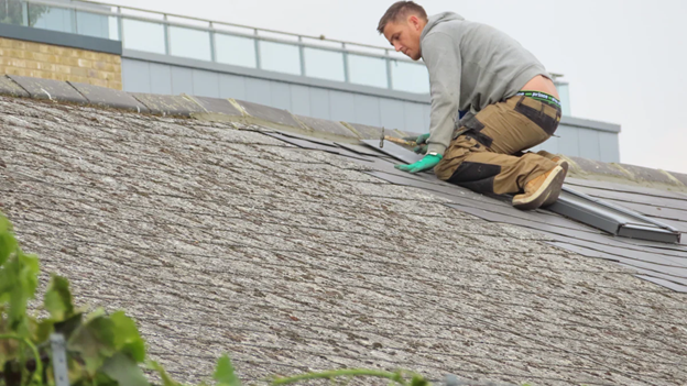 Person Working On Roof